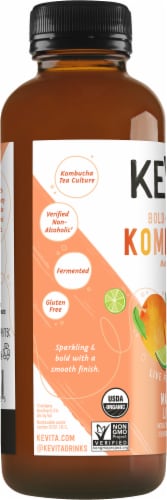 KeVita Mango Lime Master Brew Kombucha Perspective: left