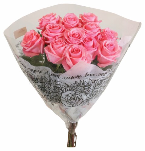 Passion Assorted Roses Bunch Perspective: left