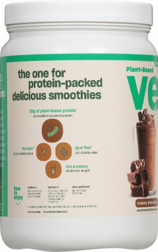 Vega® Original Creamy Chocolate Plant-Based Protein Powder Perspective: left