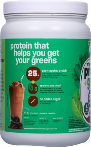 Vega® Original Plus Greens Creamy Chocolate Protein Powder Perspective: left