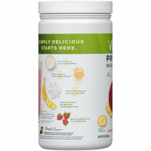 Vega Protein Made Simple Strawberry Banana Drink Mix Perspective: left