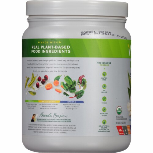 Vega One Organic Coconut Almond All-In-One Shake Drink Mix Perspective: left