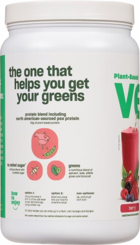 Vega™ Protein & Greens Plant-Based Berry Flavored Drink Mix Powder Perspective: left