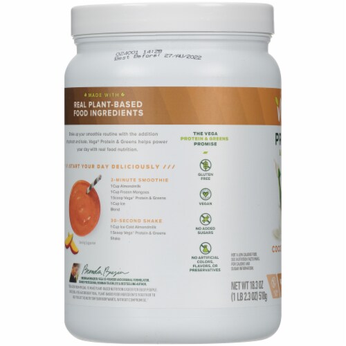 Vega® Protein & Greens Plant-Based Coconut Almond Flavored Drink Mix Powder Perspective: left
