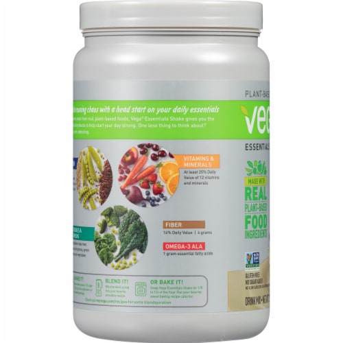 Vega™ Essentials Shake Plant-Based Vanilla Protein Powder Drink Mix Perspective: left