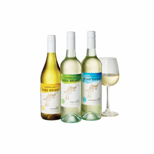 Yellow Tail Pure Bright Sauvignon Blanc White Wine Perspective: left