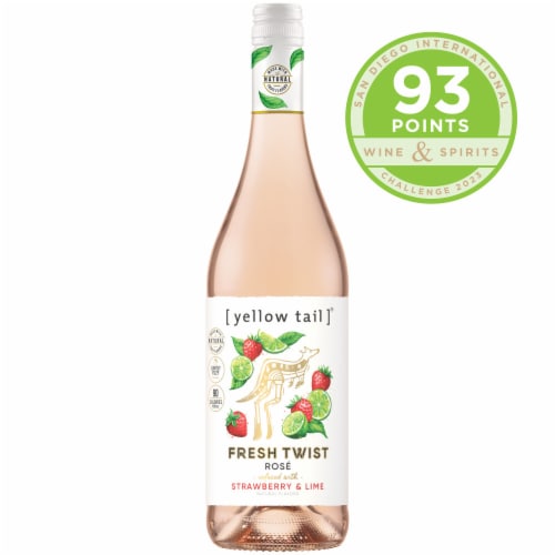 Yellow Tail Fresh Twist Strawberry And Lime Australia Flavored Wine Perspective: left