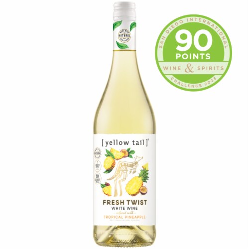 Yellow Tail Fresh Twist Tropical Pineapple Australian White Wine Perspective: left