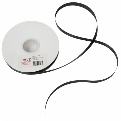 Groomer Essentials Satin Ribbon Black - Pack of 4 - 100 Yards Per Roll - Water Repellent - Perspective: left
