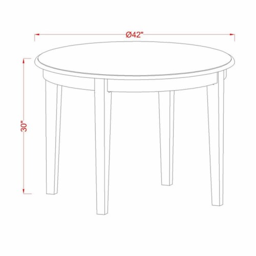 BODO5-WHI-W 5 PcKitchen dinette set - Dinette Table and 4 Dining Chairs Perspective: left