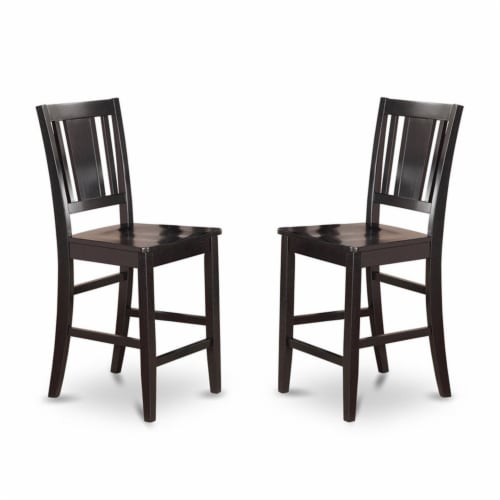 BUCK5-BLK-W 5 Pc Counter height Table set-high Table and 4 Stools Perspective: left