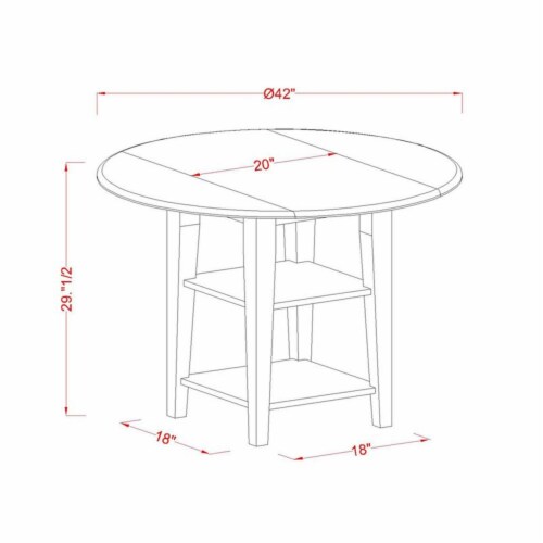 East West Furniture Sudbury 3-piece Table and Dining Chairs in Black/Cherry Perspective: left