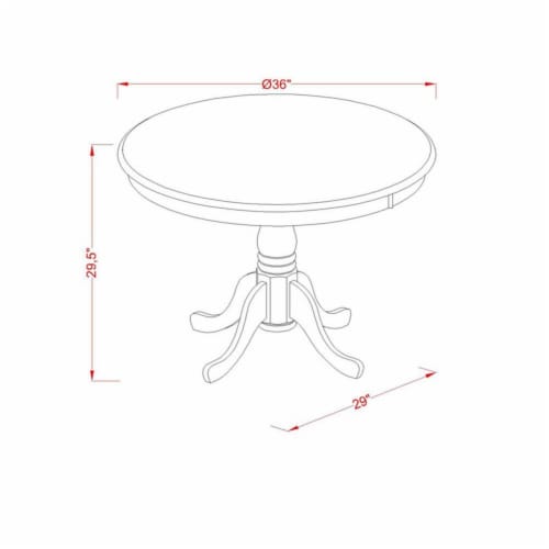 East West Furniture Antique 3-piece Small Dining Table and Chair Set in Oak Perspective: left