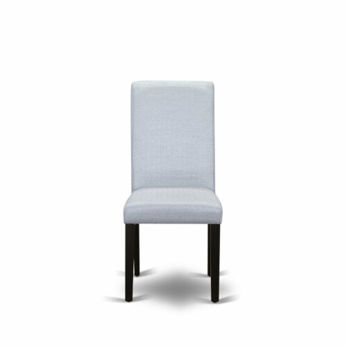East West Furniture Barry 42  Wood Dining Chairs in Black/Gray (Set of 2) Perspective: left