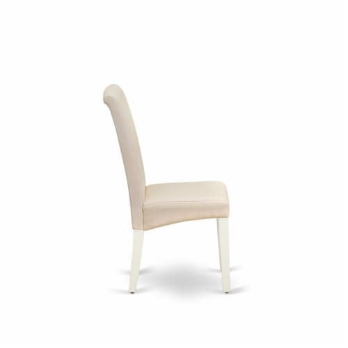 East West Furniture Barry 42  Wood Dining Chairs in White/Cream (Set of 2) Perspective: left