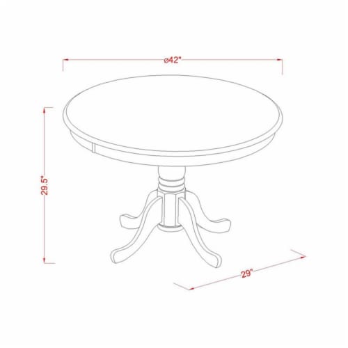 5Pc Dining Set -Round Table & Four Double X Back Linen Seat Chairs, Linen White Perspective: left