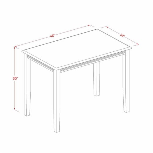 East West Furniture Yarmouth Rectangular Wood Dining Table in Natural Perspective: left