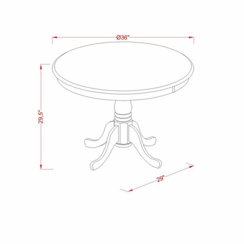 East West Furniture Antique 3-piece Wood Dining Set in Linen White/Baby Blue Perspective: left