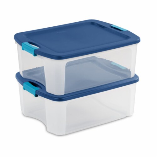 30 Gallon Tote Box Plastic, Titanium, Sterilite, Storage