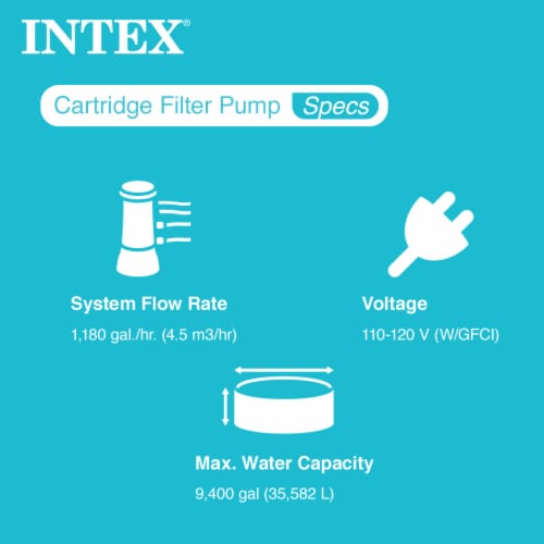 Intex 1500 GPH Easy Set Pool Filter Pump & Type A or C Filter Cartridge