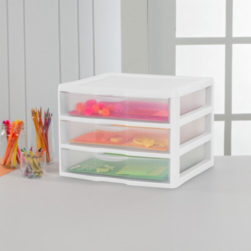 Life Story 3 Drawer Stackable Shelf Organizer Plastic Storage Drawers,  White, 1 Piece - Kroger