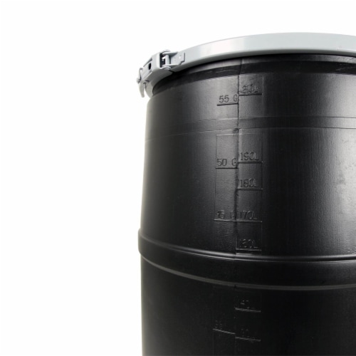 Active Aqua 55 Gallon Drum Hydroponic Reservoir w/ Pre-Drilled Solid Lid, 2 Pack Perspective: left