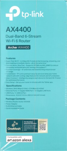 TP-Link ARCHER AX4400 6 Stream Dual-Band WiFi 6 Wireless Router Speeds up to 4.4 Gbps Perspective: left