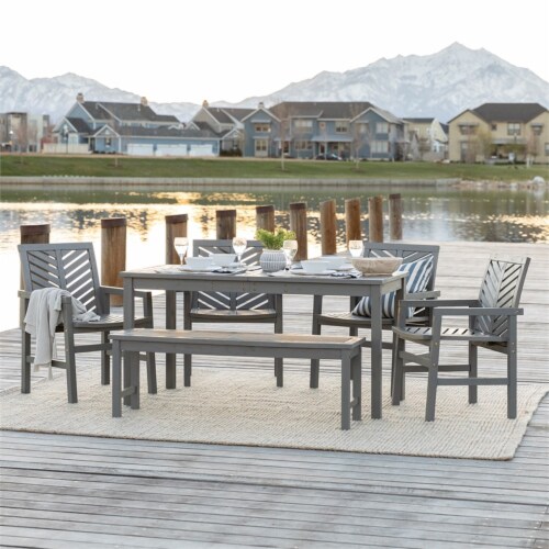 Chevron patio dining 2025 set