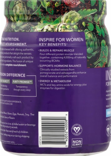 PlantFusion Inspire for Women Vanilla Protein Powder Perspective: left