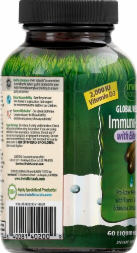 Global Wellness Immuno-Shield with Elderberry Liquid Soft-Gels Perspective: left
