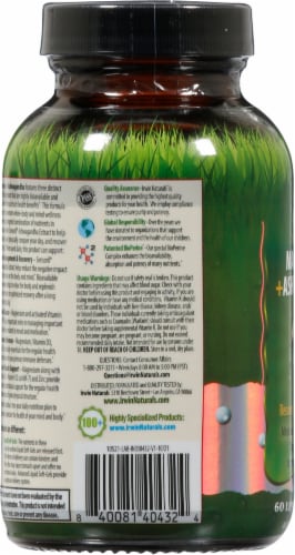 Irwin Naturals® Triple Source Magnesium + Ashwagandha Liquid Soft-Gels Perspective: left