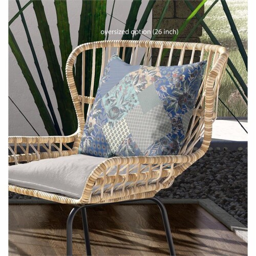 Fall Patch Snowflowers Throw Fabric Pillow in Gold Cream Peach 20x20 Perspective: left