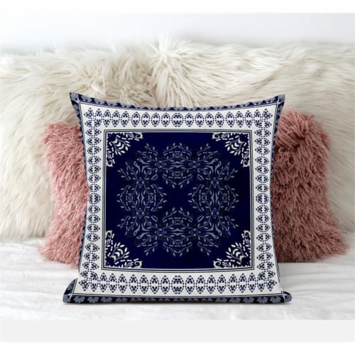 Blue and online cream lumbar pillow
