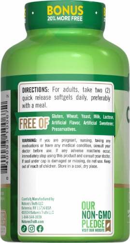 Nature's Truth Absorbable Calcium plus D3 Quick Release Softgels Perspective: left