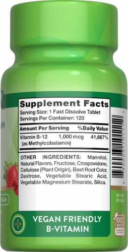 Nature's Truth Fast Dissolve Vitamin B-12 1,000 mcg Perspective: left