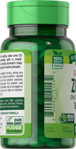 Nature's Truth® Chelated Zinc Tablets 50mg Perspective: left
