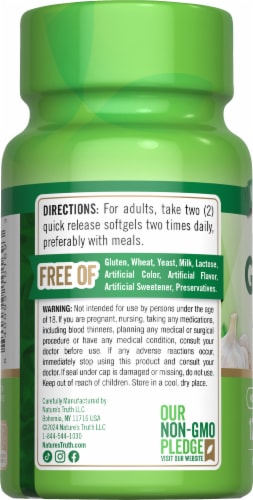 Nature's Truth High Strength Odorless Garlic 2,400 mg Perspective: left