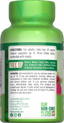 Nature’s Truth Beet Root 90 Capsules Perspective: left