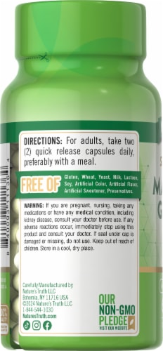 Nature's Truth® Magnesium Glycinate Quick-Release Capsules 665 Mg Perspective: left