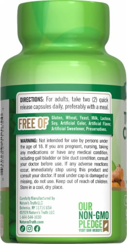 Nature's Truth Standardized Turmeric Curcumin Complex 2,000 mg Perspective: left