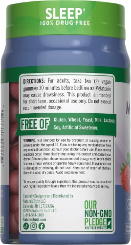 Nature's Truth Extra Strength Melatonin Gummies 10mg Perspective: left