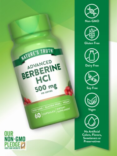 Nature’s Truth Berberine 60 Veggie Capsules Perspective: left