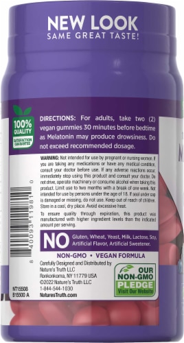 Nature's Truth 12 mg Maximum Strength Delicious Mixed Berry Flavor Sleep Melatonin Perspective: left