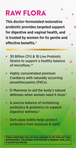 Raw Flora 30 Billion Women’s Probiotic Perspective: left