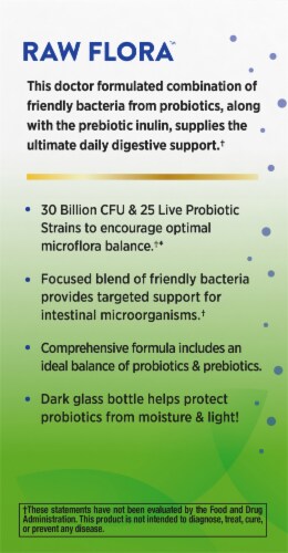Nature's Truth Raw Flora 30 Billion DAILY DIGESTIVE Probiotic Perspective: left