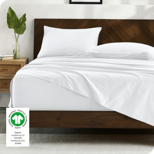 Bare Home Organic Cotton Sateen Pillowcase Set White King King Pick n Save