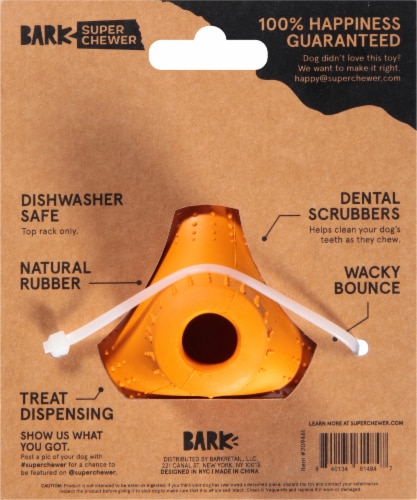 BARK Coral Teef Super Chewer Dog Treat Dispensing Toy Perspective: left