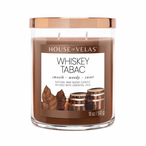 House of Velas® Whiskey Tabac Candle Perspective: left