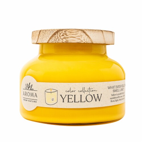Aroma From Nature House of Velas Jar Candle Yellow Perspective: left