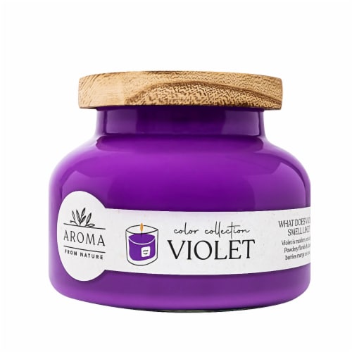 Aroma From Nature House of Velas Jar Candle Violet Perspective: left
